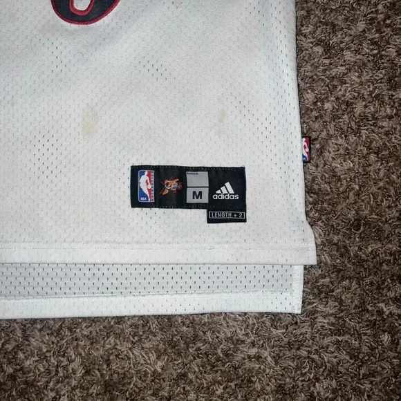 adidas White and Maroon Philadelphia 76ers Allen Iverson #3 Jersey - Picture 2 of 4